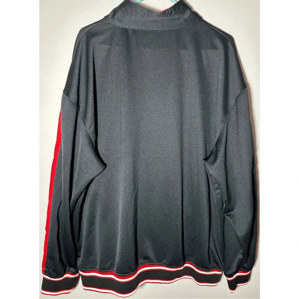 Washington Nationals MLB Full Zip Black & Red Jacket Stitches Sz XL